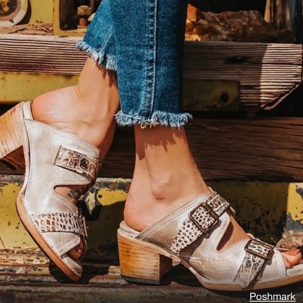 SOLD OUT Freebird Caprice Mule Chunky Leather Sandals - Ice multi